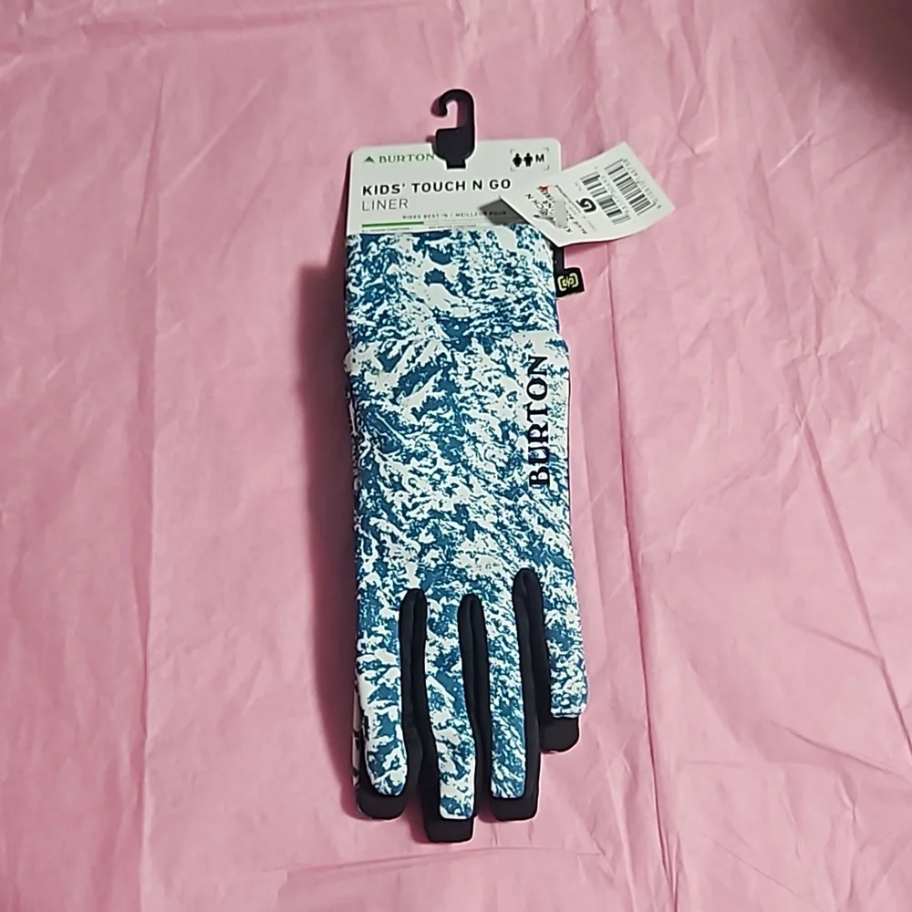 Burton Kids' Touch N Go Glove Liner: BLUE/BLACK: NEW WITH TAGS: SIZE MEDIUM